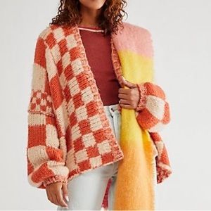 Checkered Free People Cardi